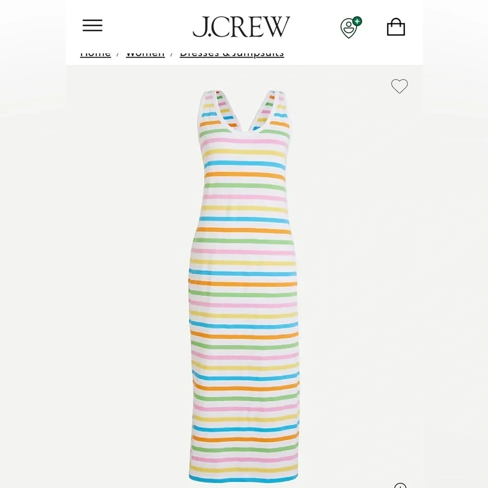 J.Crew Rainbow Stripe Maxi Dress Sleeveless Bodycon Knit XS Summer - Picture 4 of 4